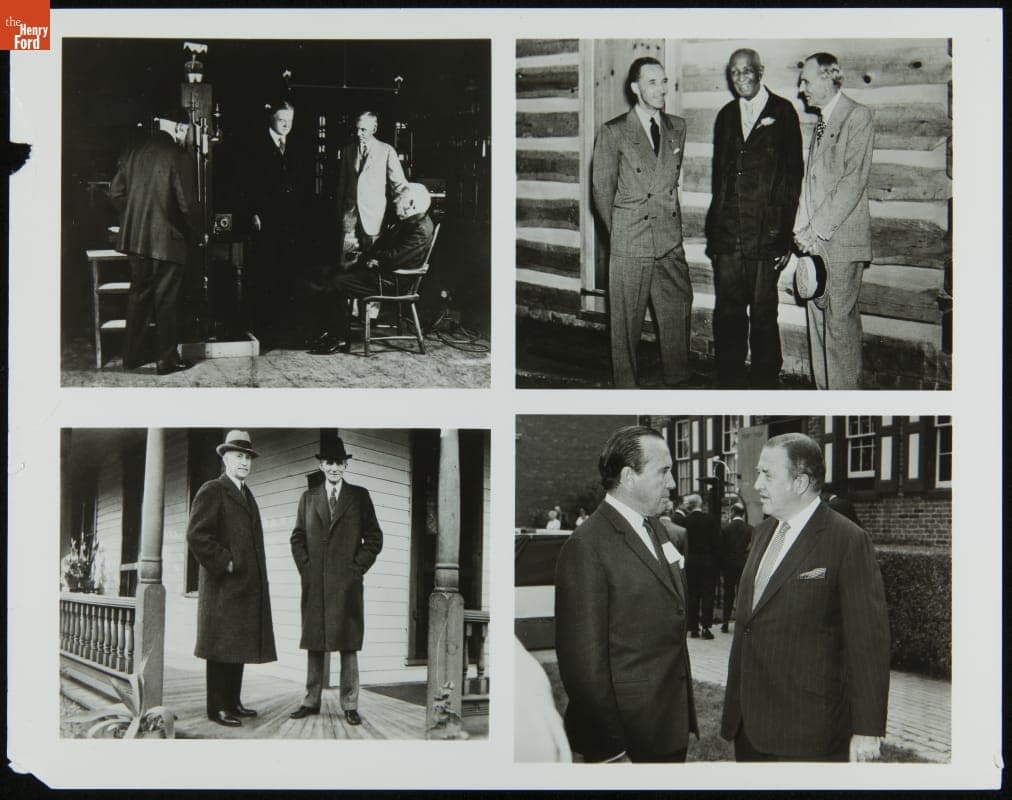 Henry Ford, Edsel Ford and Henry Ford II in Greenfield Village with Famous Visitors, Four Views Taken 1929-1954