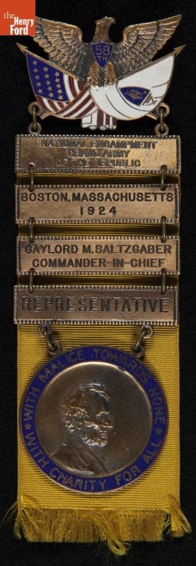 Grand Army of the Republic (G.A.R.) 58th National Encampment Badge, 1924