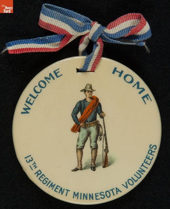 Welcome Home 13th Regiment Minnesota Volunteers Fob, circa 1899