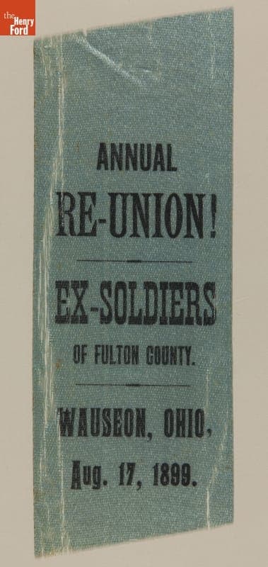 Grand Army of the Republic (G.A.R.) Losure Post, Wauseon, Ohio, Reunion Ribbon, 1899