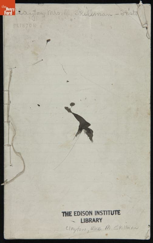 Autobiography of Margaret Skillman Clayton, 1883