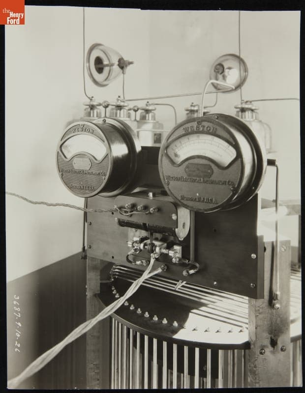 Detail of Goniometer Used inside the Radio Beacon Transmitting Station at Ford Airport, 1926