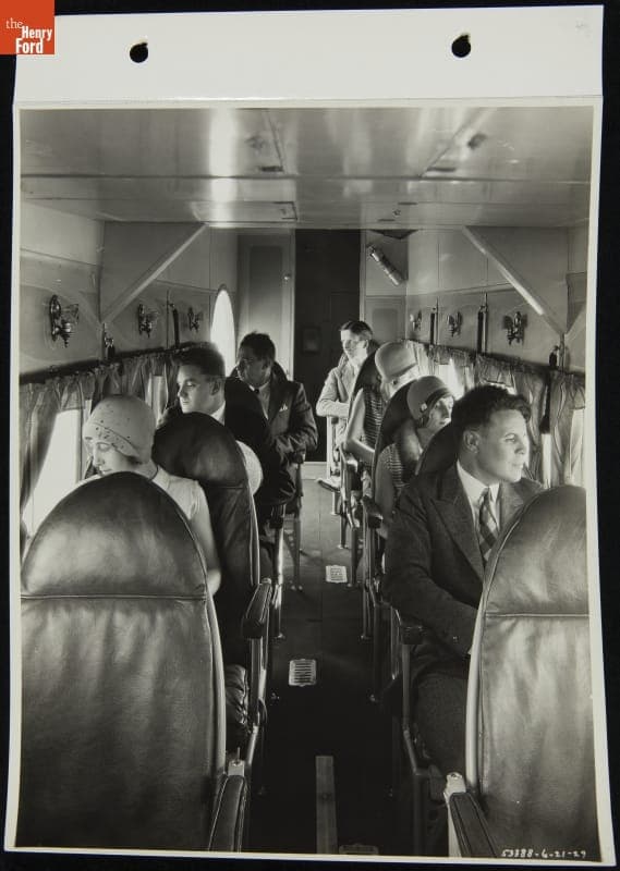 Passengers Seated during a Ford Tri-Motor Airplane Flight, 1929