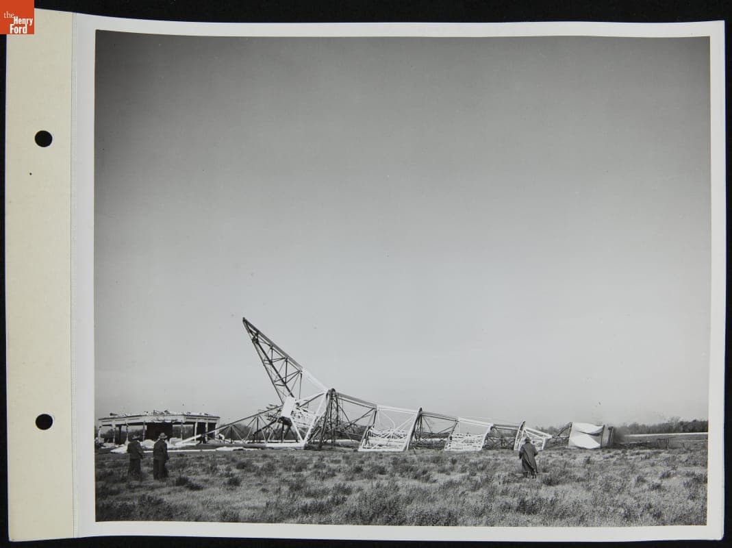Demolishing the Dirigible Mooring Mast at Ford Airport, October 26, 1946