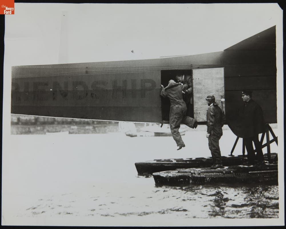 Amelia Earhart Boarding the "Friendship," Departing Burry Port for Southampton, June 19, 1928