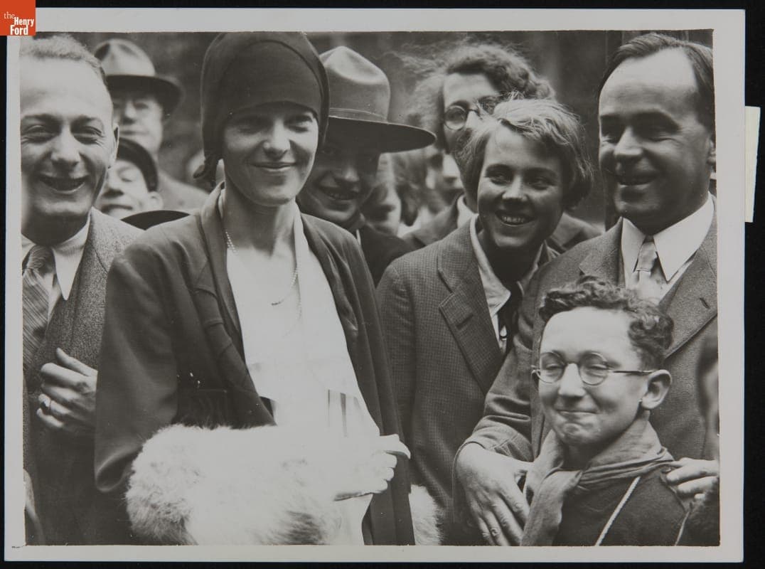 Amelia Earhart Visiting Children at Toynbee Hall Settlement, London's East End, June 22, 1928