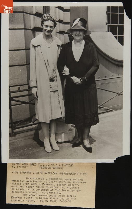 Amelia Earhart with Adelaide Wellington Houghton, Wife of American Ambassador to Great Britain, June 1928