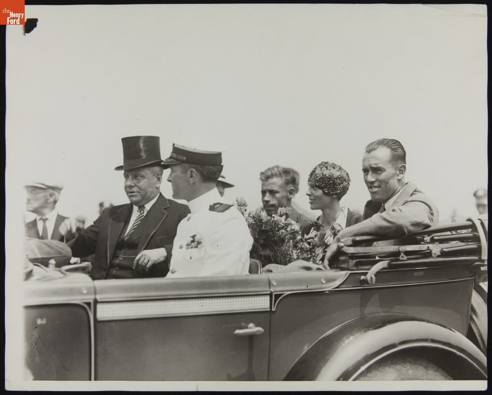 Amelia Earhart and the "Friendship" Crew in Boston, July 9, 1928