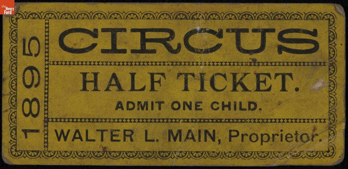 Child's Admission Ticket to the Walter L. Main Circus, 1895