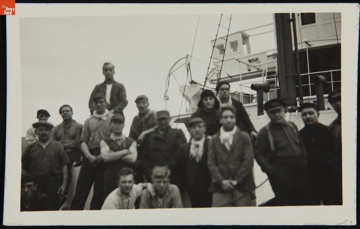SS Barendrecht Crew in the Azores after Rescuing Ruth Elder and George Haldeman, October 1927