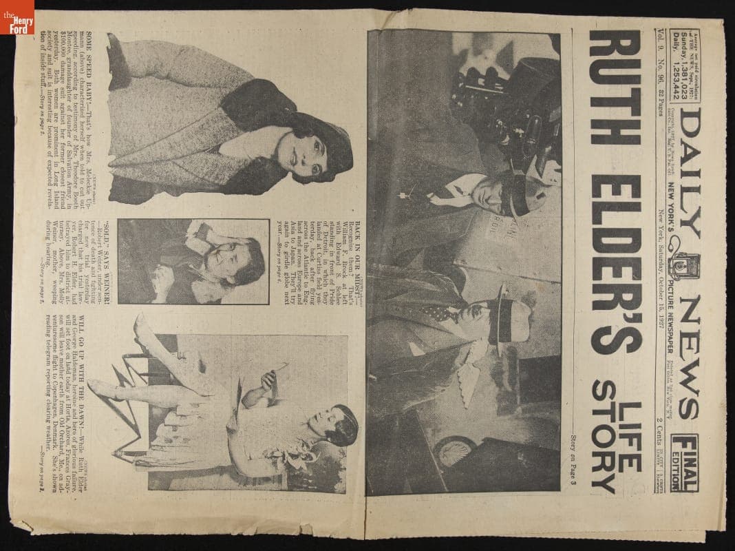 "Ruth Elder's Life Story," and "Back in Our Midst," 1927