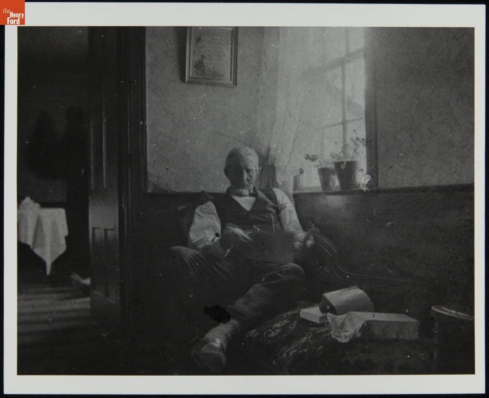 William Ford inside Ford Home (Henry Ford's Birthplace), 1890-1903