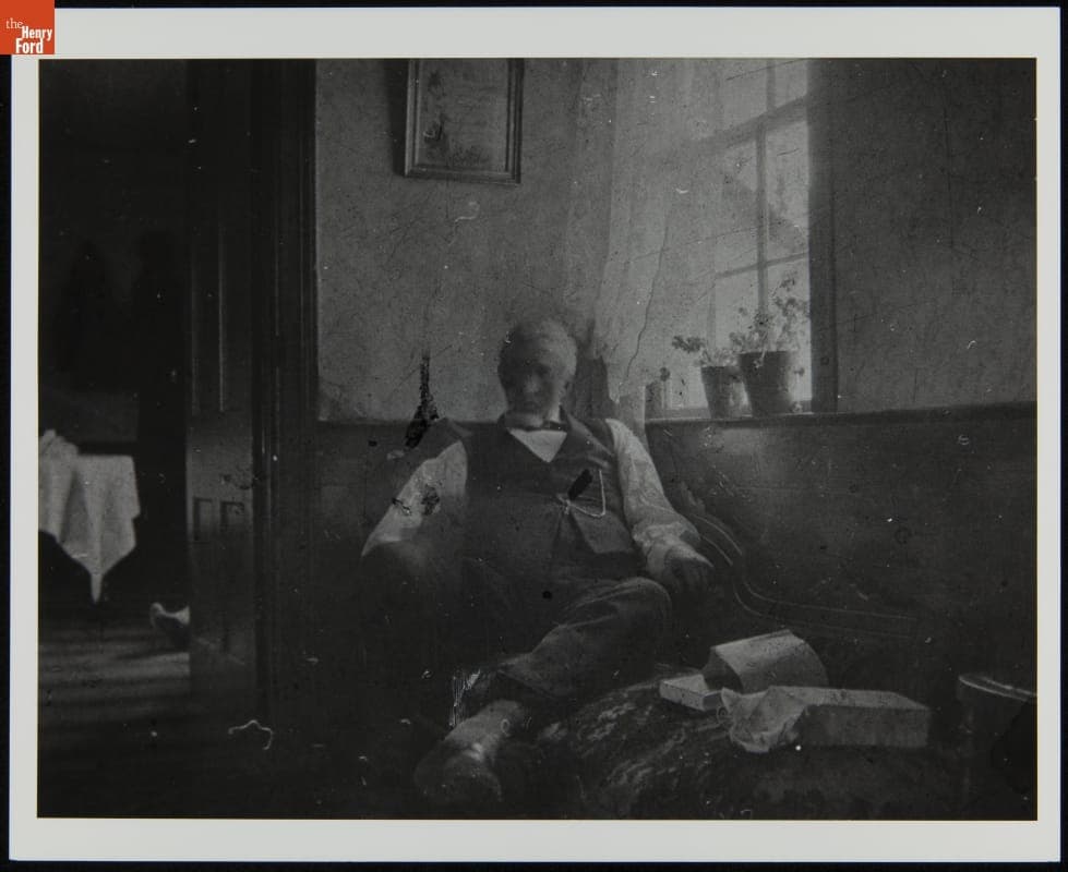 William Ford inside Ford Home (Henry Ford's Birthplace), 1890-1903