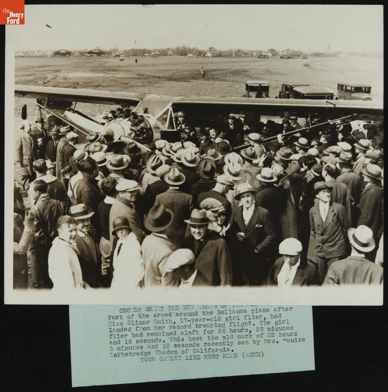 Elinor Smith after Record-Breaking Women's Endurance Flight, 1929