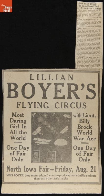"Lillian Boyer's Flying Circus," 1925