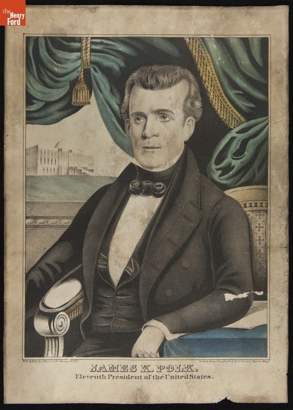 Lithograph,"James K. Polk, Eleventh President of the United States," circa 1846