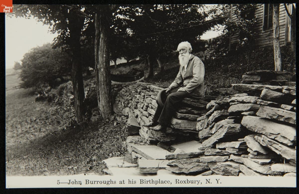 John Burroughs Sitting at his Birthplace, Roxbury, New York, circa 1915