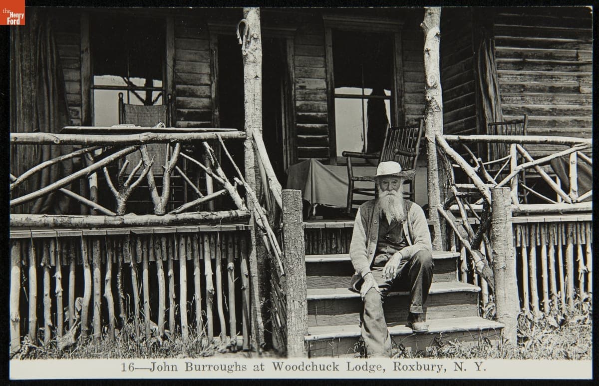 John Burroughs on the Porch at Woodchuck Lodge, circa 1915