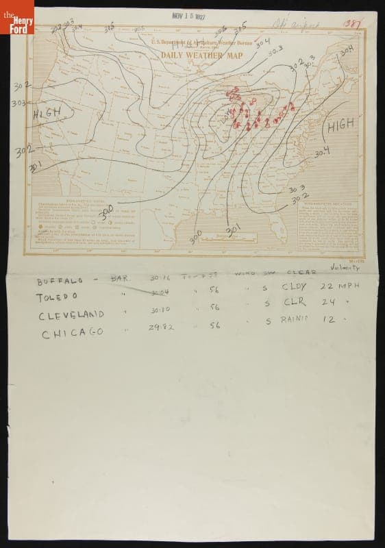 U.S. Department of Agriculture Daily Weather Map for November 15, 1927
