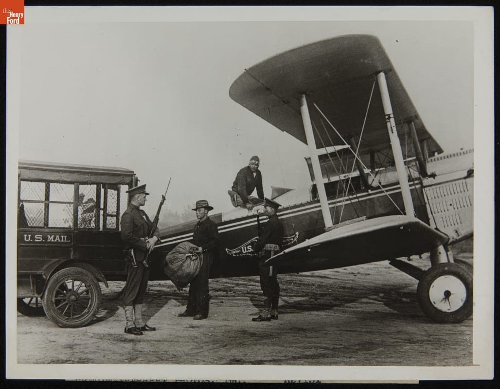 U.S. Marines Guard Air Mail Delivery, Los Angeles, California, 1926