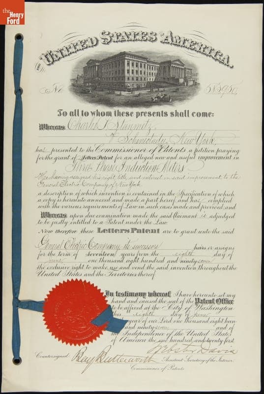 United States Patent No. 583,950 for Three Phase Induction Meters, June 8, 1897