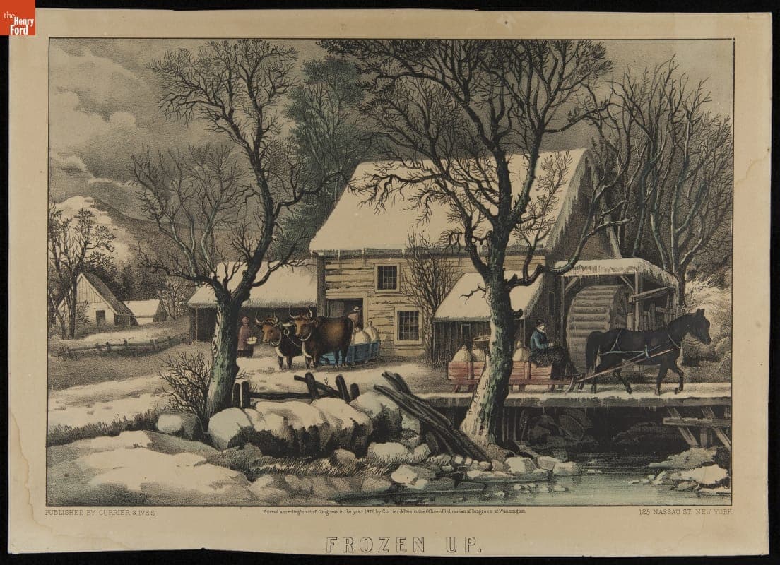 Lithograph by Currier & Ives, "Frozen Up," 1872