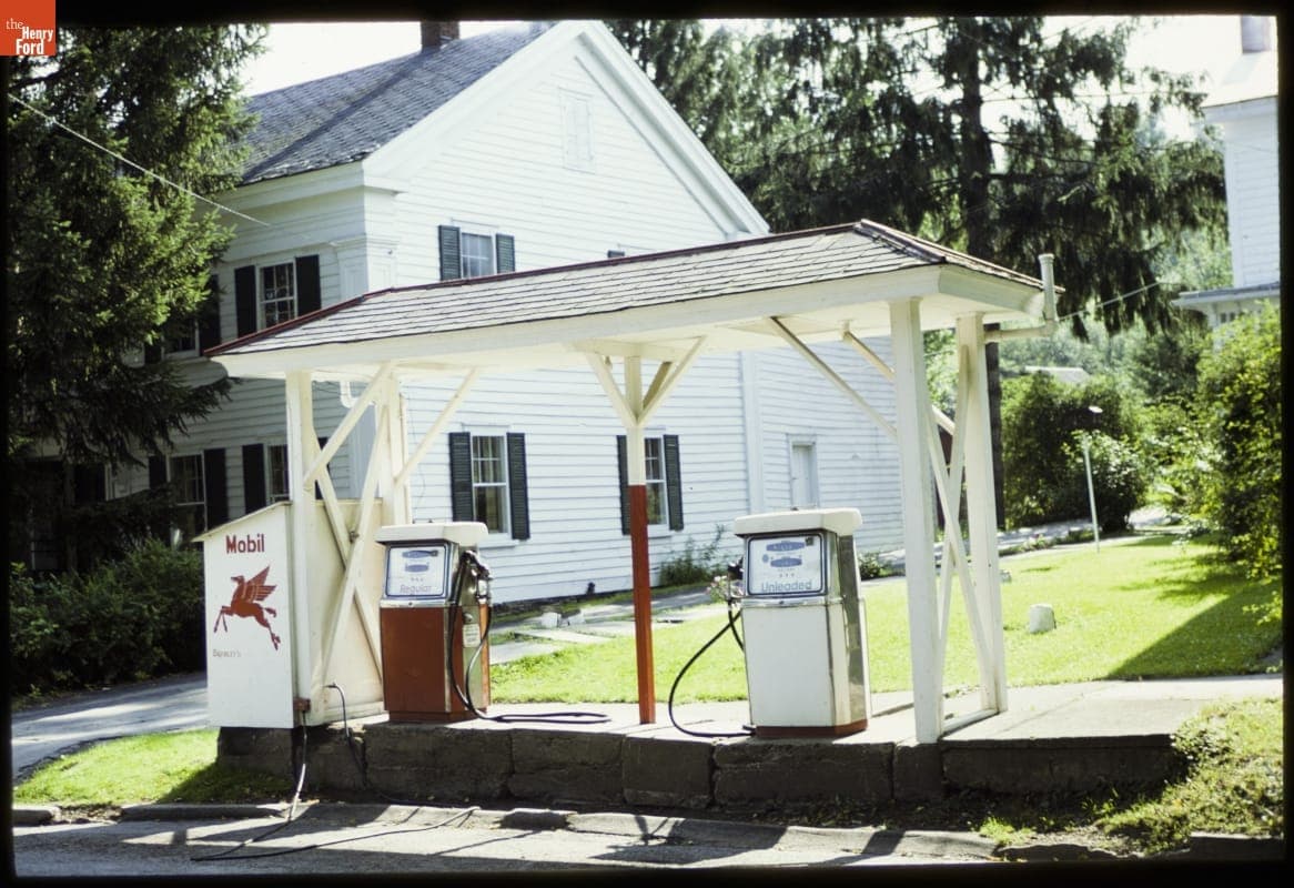 Bradley's Mobil Station, Franklin, New York, 1976