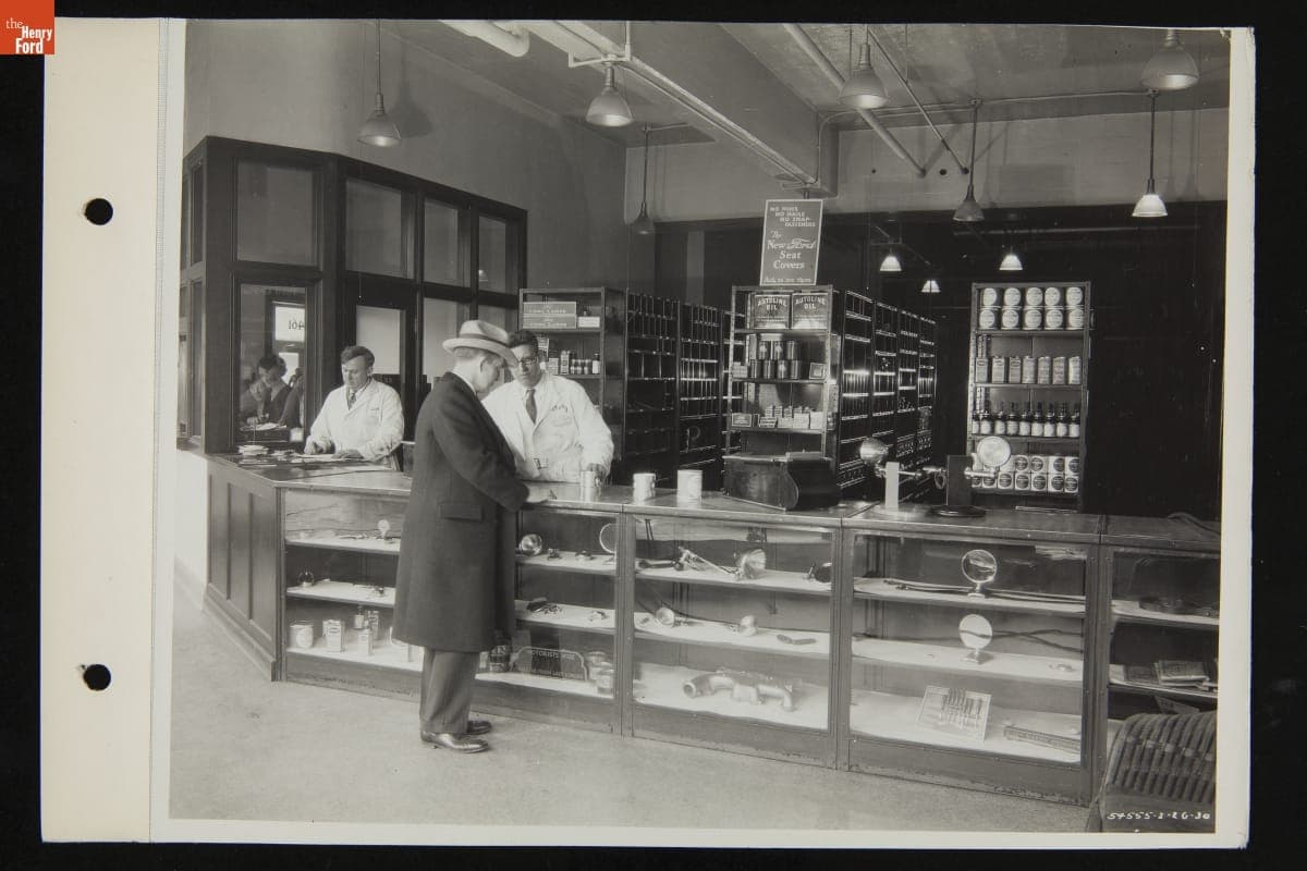 Customer Service Counter at Stark Hickey Ford Dealership, Detroit, Michigan, 1930