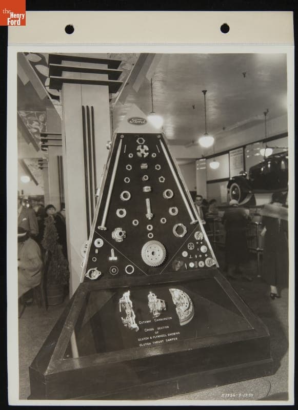Display Pyramid with Ford V-8 Model 40 Parts, September 1933