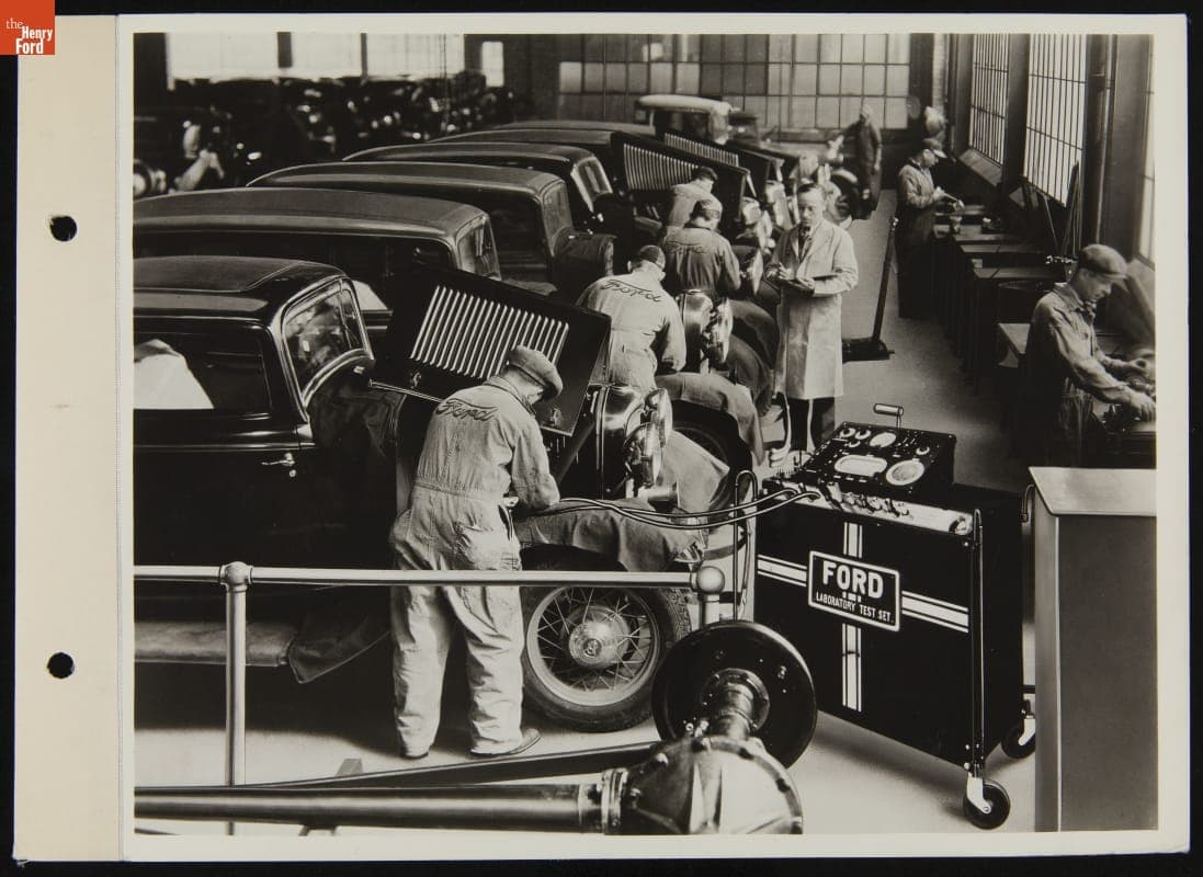 Attendants Using Laboratory Test Sets at Southwestern Motor Sales, Lincoln Park, Michigan, September 1934