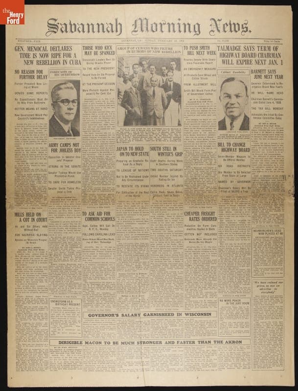 Savannah Morning News for February 12, 1933