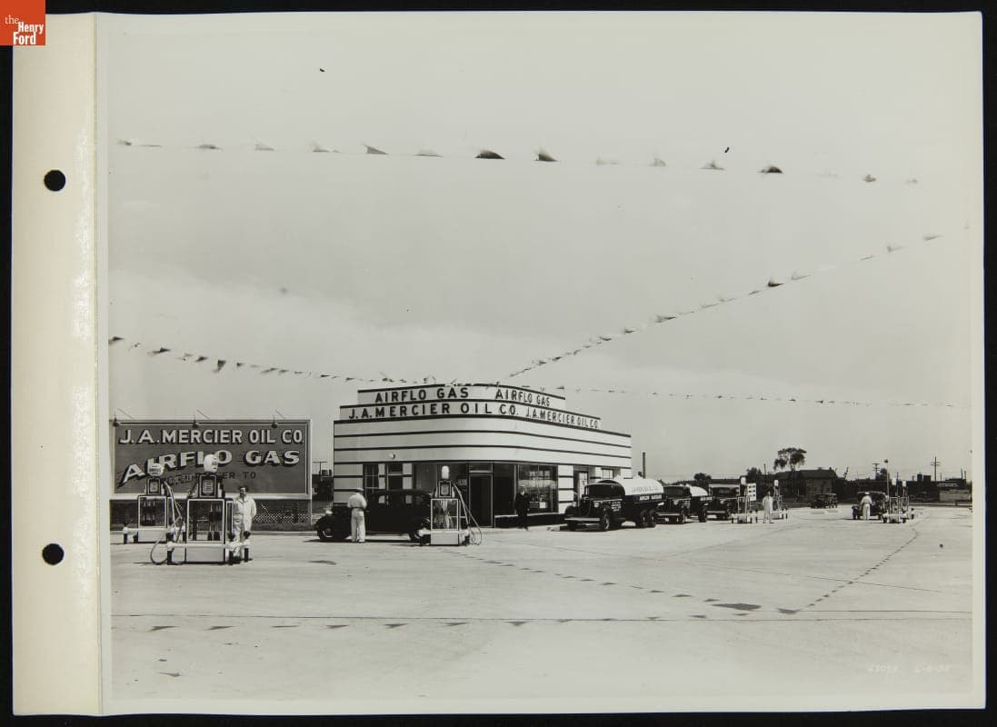 Ford V-8 Tank and Stake Trucks at J.A. Mercier Oil Company, June 1935