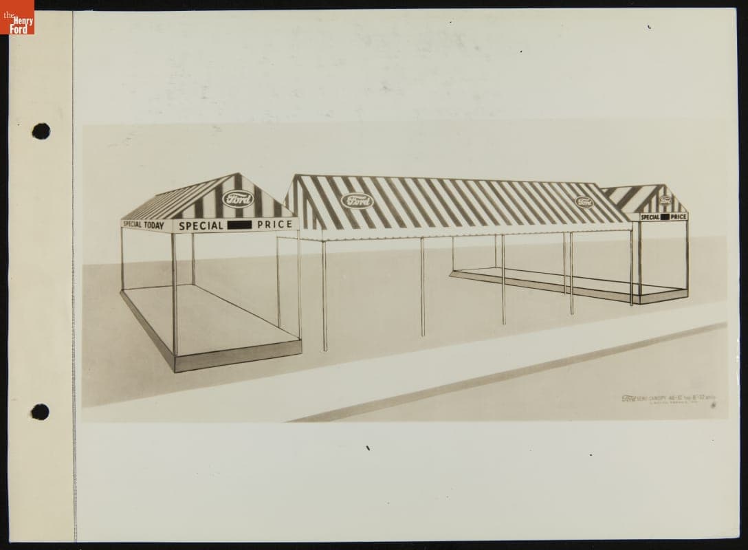 Drawing of Used Car Sales Canopy, November 1935