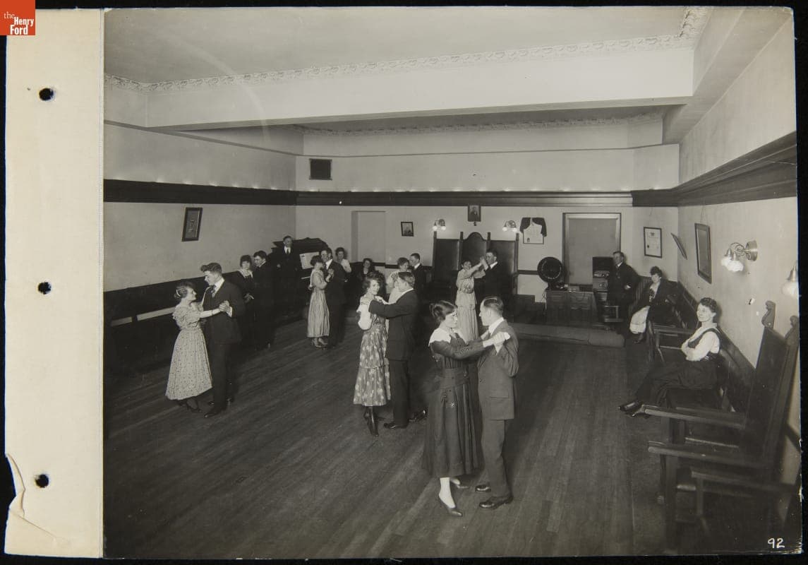Dancing to Music from a Magnavox Telemegaphone in the Recreation Room of an Industrial Plant, circa 1922