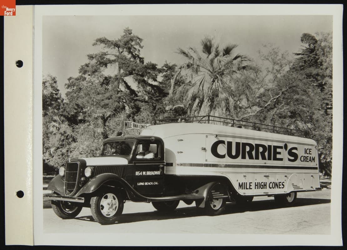 Currie Ice Cream Company Ford V-8 Tractor-Trailer, July 1936