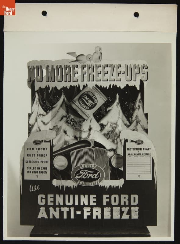 Ford Anti-Freeze Advertising Poster, October 1936