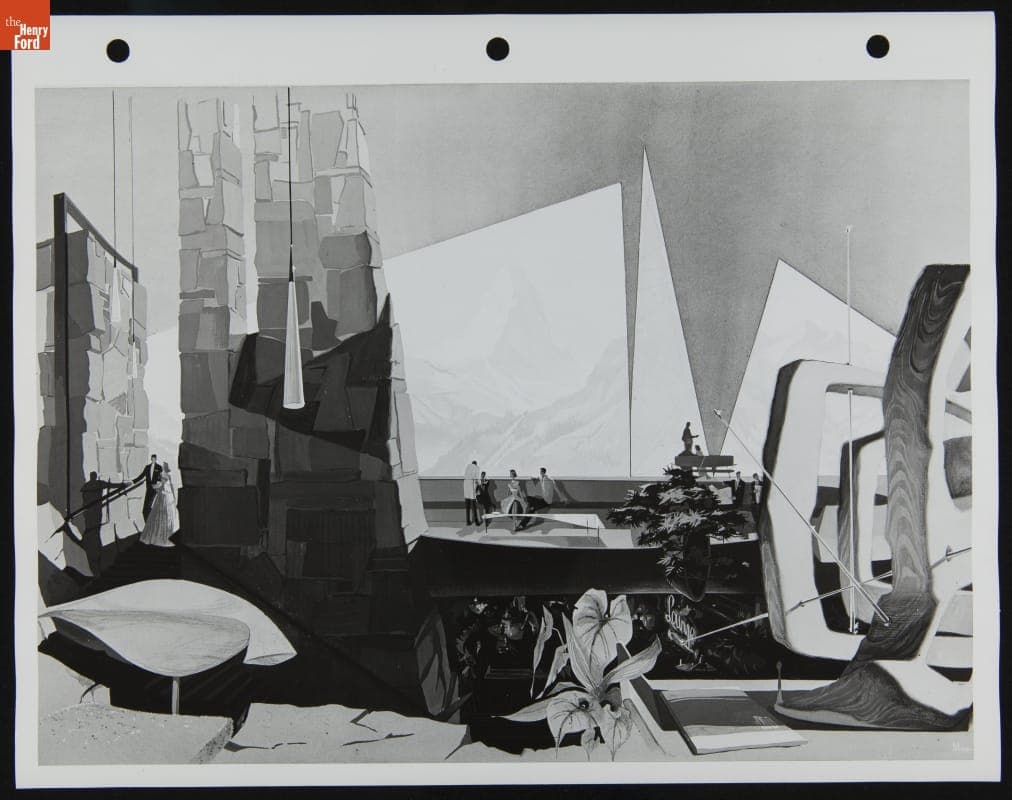 Artistic Rendering of Lobby and Lounge, 1959