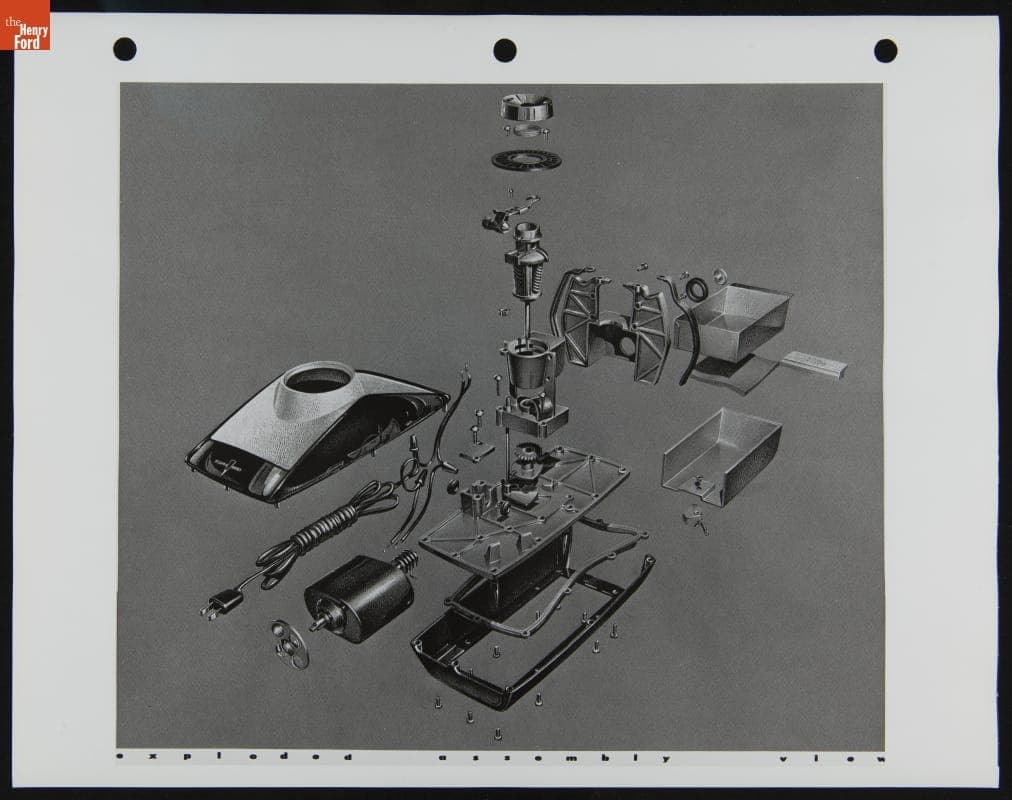Morris Sharp  Electric Pencil Sharpener Exploded Assembly View, 1959