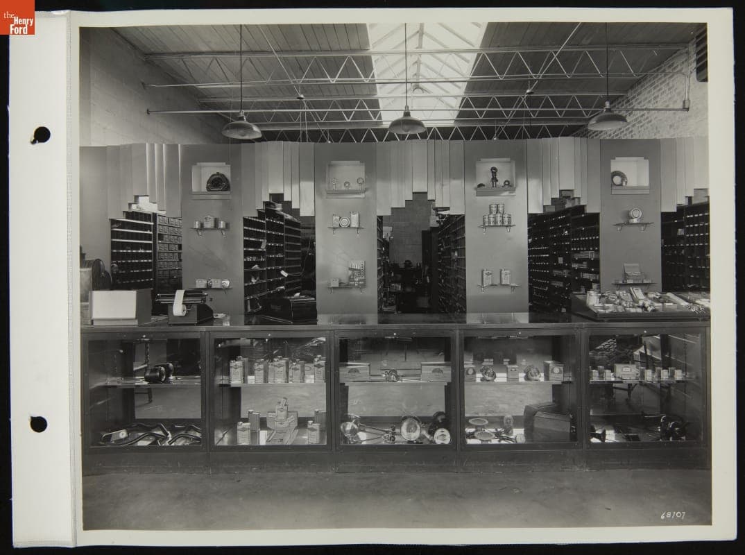 Parts Room with Open Bin Displays, Dalyrimple Ford Dealership, March 1937