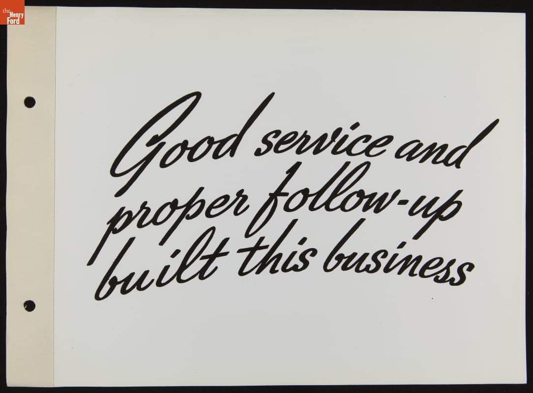 Slogan from Ford Merchandising Bulletin, June 1938