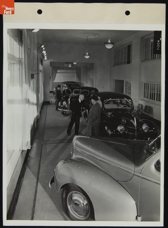 Showroom, Robert W. Ford Dealership, Michigan Avenue, Dearborn, Michigan, December 1938