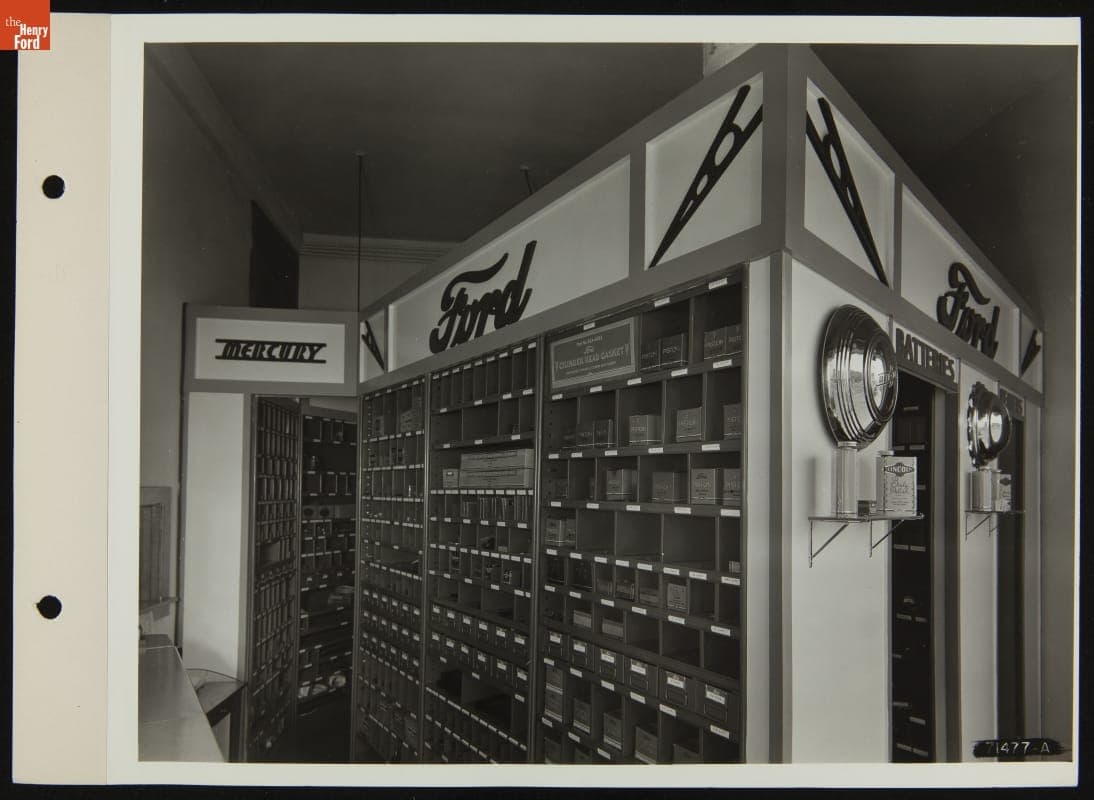 Parts Stockroom, Russ Dawson Service Center, February 1939