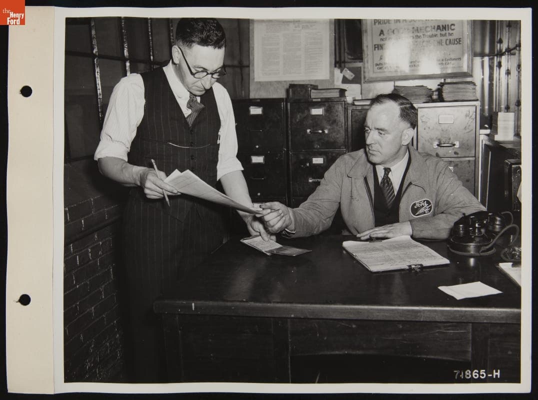 Employees at Holmes Ford-Lincoln Dealership, Battle Creek, Michigan, May 1939