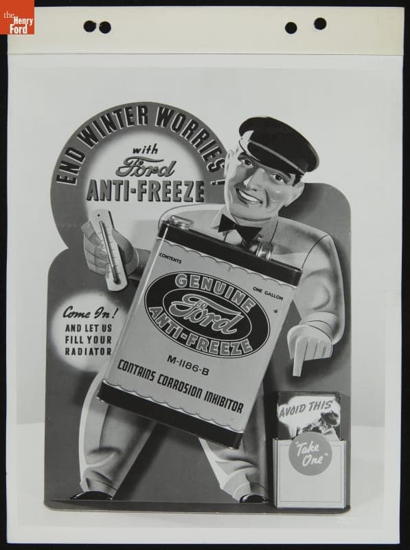 Ford Anti-Freeze Dealership Counter Display, Illustration in the August 1939 Ford Merchandising Bulletin