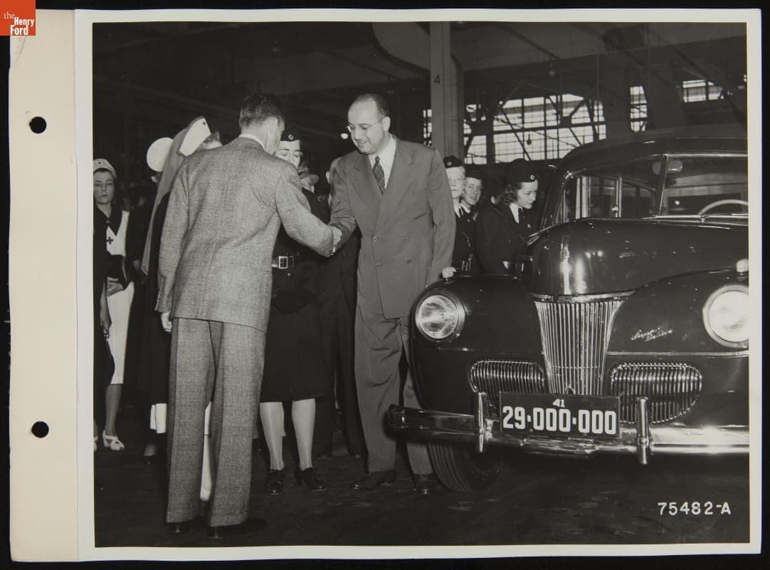 Edsel Ford Presents the 29-Millionth Ford to the Red Cross Women's Motor Corps, April 29, 1941
