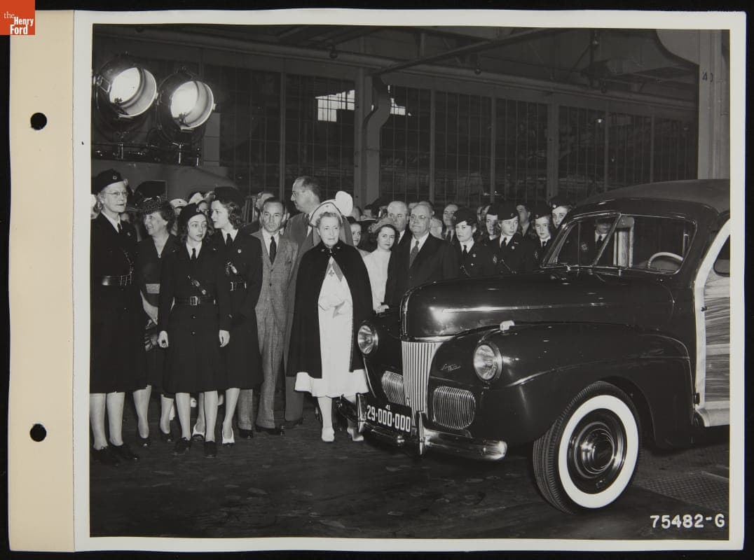 Edsel Ford Presents the 29-Millionth Ford to the Red Cross Women's Motor Corps, April 29, 1941