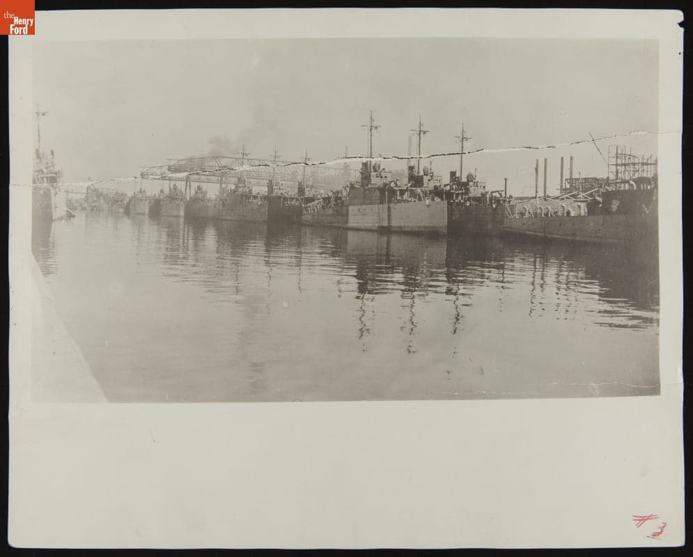 Eagle Boats Docked at the Ford Rouge Plant, 1918