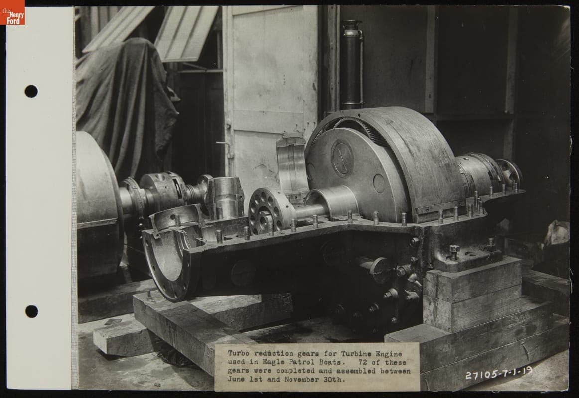 Turbo Reduction Gears for Eagle Boat Turbine Engine, July 1919
