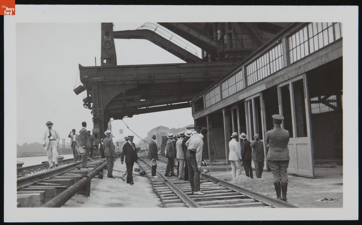Henry Ford with Naval Inspectors, Going to View First Eagle Boat, August 1918