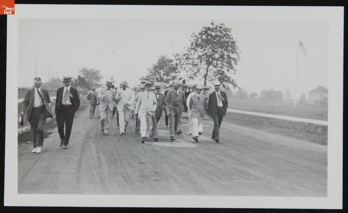 Henry Ford, William Mayo, and Naval Inspectors Going to Inspect the First Eagle Boat, August 1918
